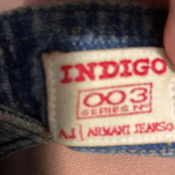 AJ ARMANI JEANS VINTAGE NEVER WORN JEAN JACKET CROPPED WITH LEATHER IN FRONT - Picture 12 of 15